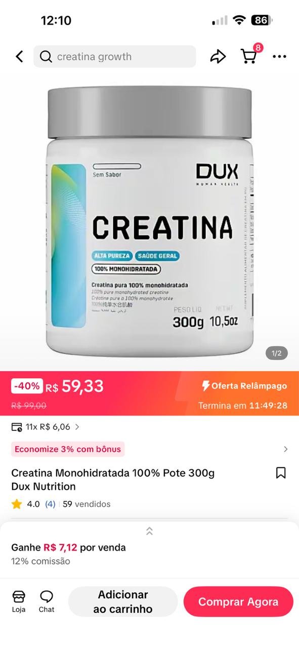 Creatina Monohidratada Dux